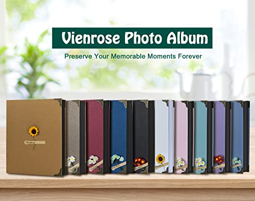 Vienrose Scrapbook Photo Album with Corner Stickers 12x12 inches DIY with  Cover Photo Pocket 80 Pages Silk Ribbon Hardcover Album for Guest Book  Wedding Valenti…