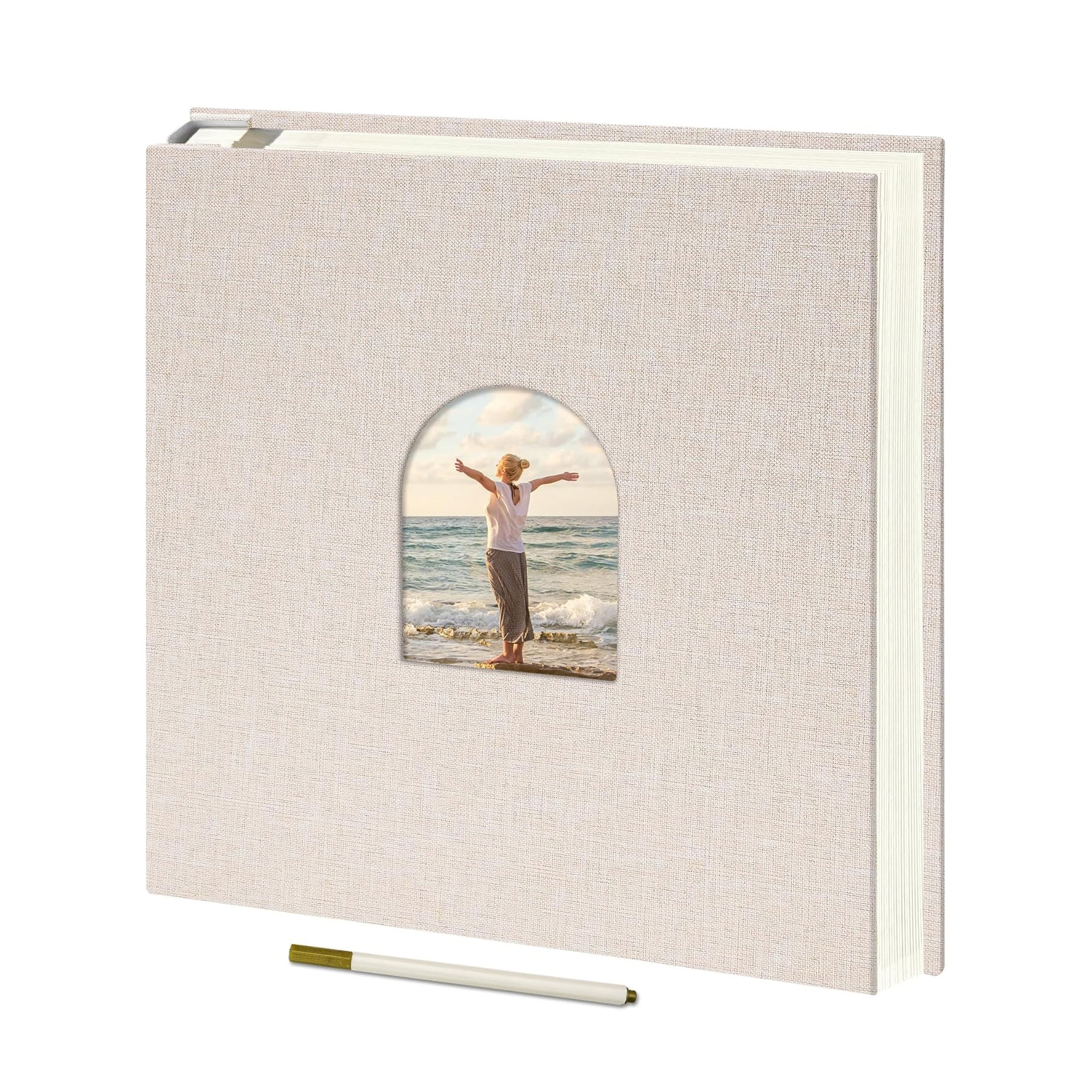 Self-Adhesive Photo Album Linen Cover Arch Window Scrapbook Album