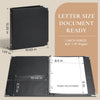 3 Ring Binder, PU Faux Leather Binder with Hard Cover, Metal Corner Guards & Interior Pockets