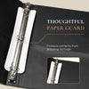 3 Ring Binder, PU Faux Leather Binder with Hard Cover, Metal Corner Guards & Interior Pockets